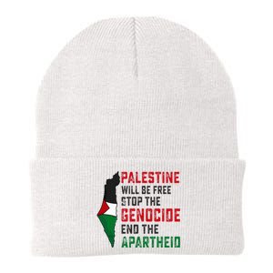 Palestine Will Be Free Stop The Genocide End The Apartheid Knit Cap Winter Beanie