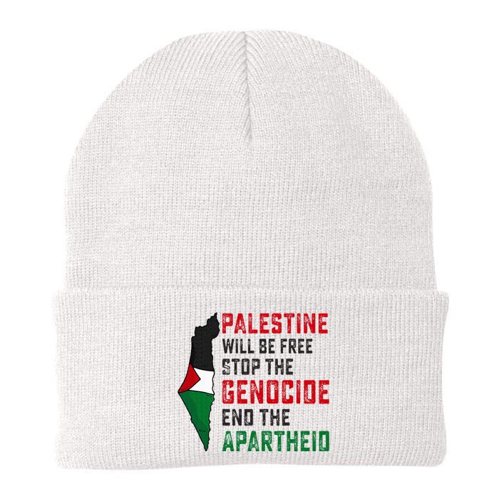 Palestine Will Be Free Stop The Genocide End The Apartheid Knit Cap Winter Beanie