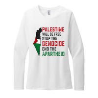 Palestine Will Be Free Stop The Genocide End The Apartheid Womens CVC Long Sleeve Shirt