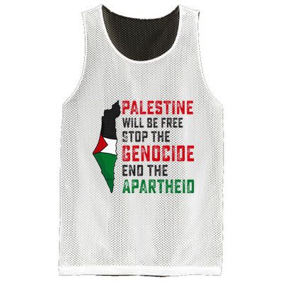 Palestine Will Be Free Stop The Genocide End The Apartheid Mesh Reversible Basketball Jersey Tank