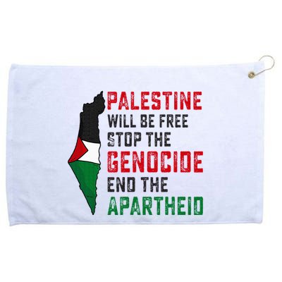 Palestine Will Be Free Stop The Genocide End The Apartheid Grommeted Golf Towel