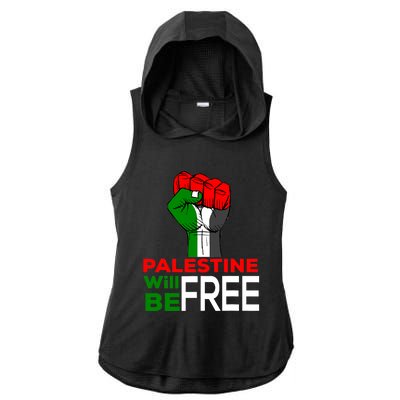 Palestine Will Be Free Palestine Flag Ladies PosiCharge Tri-Blend Wicking Draft Hoodie Tank