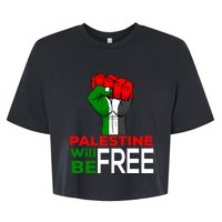 Palestine Will Be Free Palestine Flag Bella+Canvas Jersey Crop Tee