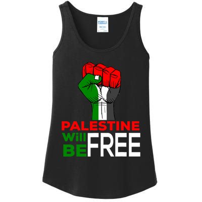 Palestine Will Be Free Palestine Flag Ladies Essential Tank