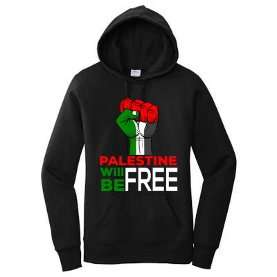 Palestine Will Be Free Palestine Flag Women's Pullover Hoodie