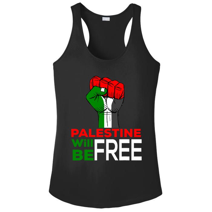 Palestine Will Be Free Palestine Flag Ladies PosiCharge Competitor Racerback Tank