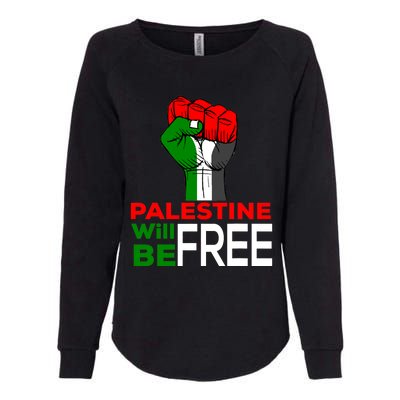 Palestine Will Be Free Palestine Flag Womens California Wash Sweatshirt