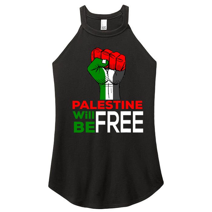 Palestine Will Be Free Palestine Flag Women's Perfect Tri Rocker Tank