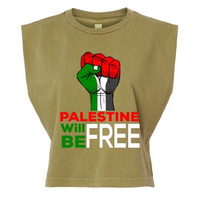 Palestine Will Be Free Palestine Flag Garment-Dyed Women's Muscle Tee