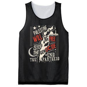 Palestine Will Be Free Stop The Genocide End The Apartheid Mesh Reversible Basketball Jersey Tank