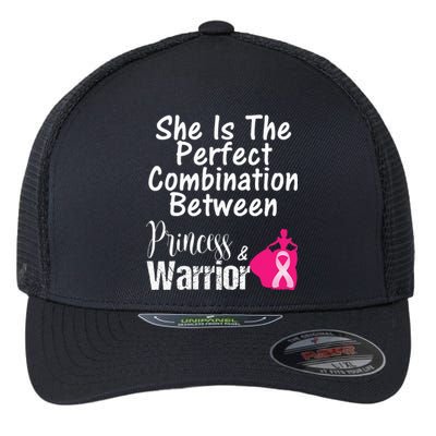 Princess Warrior Breast Cancer Survivor Gift Flexfit Unipanel Trucker Cap