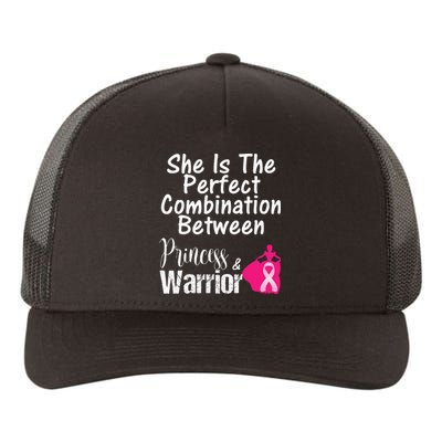 Princess Warrior Breast Cancer Survivor Gift Yupoong Adult 5-Panel Trucker Hat