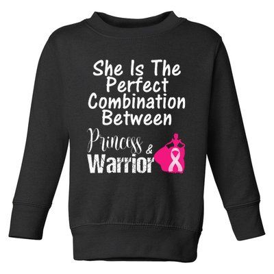 Princess Warrior Breast Cancer Survivor Gift Toddler Sweatshirt