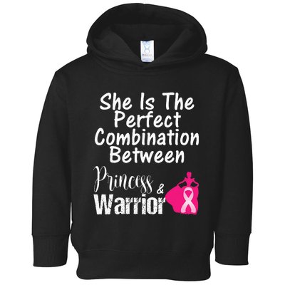 Princess Warrior Breast Cancer Survivor Gift Toddler Hoodie