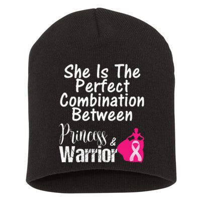 Princess Warrior Breast Cancer Survivor Gift Short Acrylic Beanie