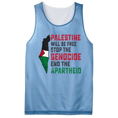 Palestine Will Be Free Stop The Genocide End The Apartheid Mesh Reversible Basketball Jersey Tank