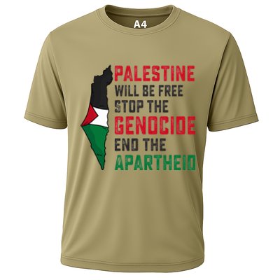 Palestine Will Be Free Stop The Genocide End The Apartheid Cooling Performance Crew T-Shirt