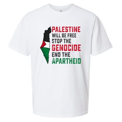 Palestine Will Be Free Stop The Genocide End The Apartheid Sueded Cloud Jersey T-Shirt