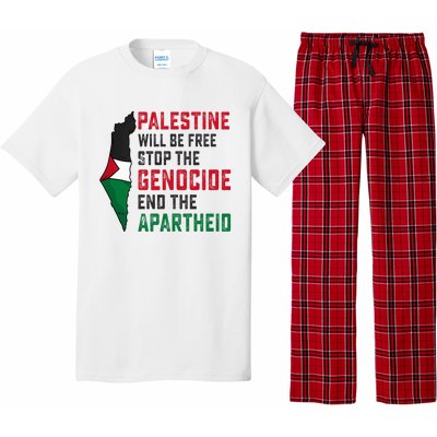 Palestine Will Be Free Stop The Genocide End The Apartheid Pajama Set