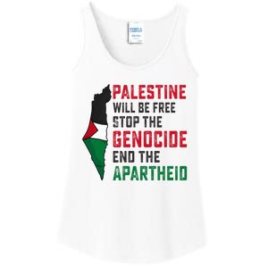 Palestine Will Be Free Stop The Genocide End The Apartheid Ladies Essential Tank