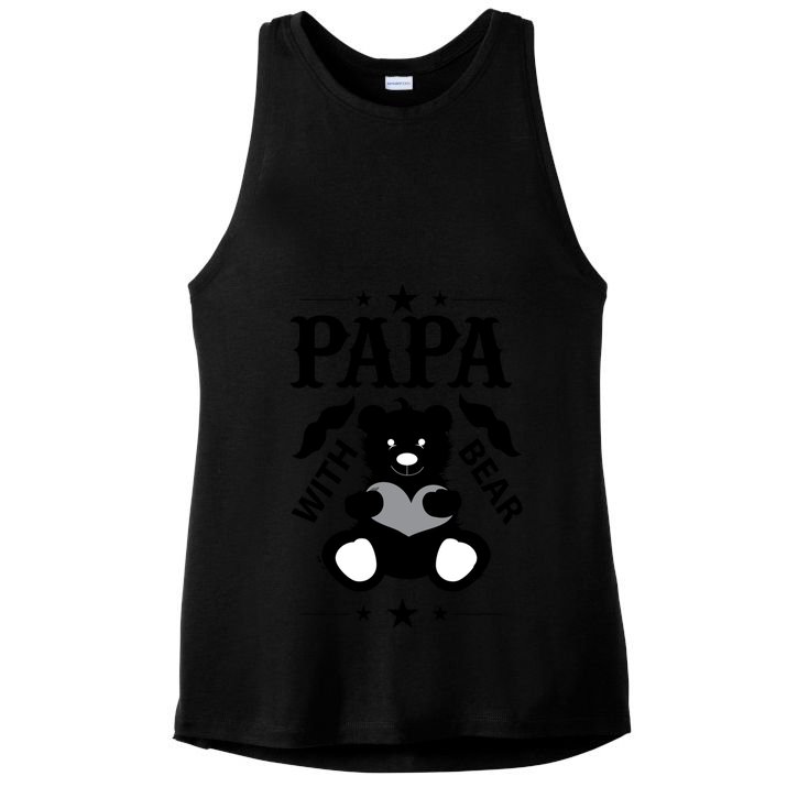 Papa With Bear Gift Ladies PosiCharge Tri-Blend Wicking Tank