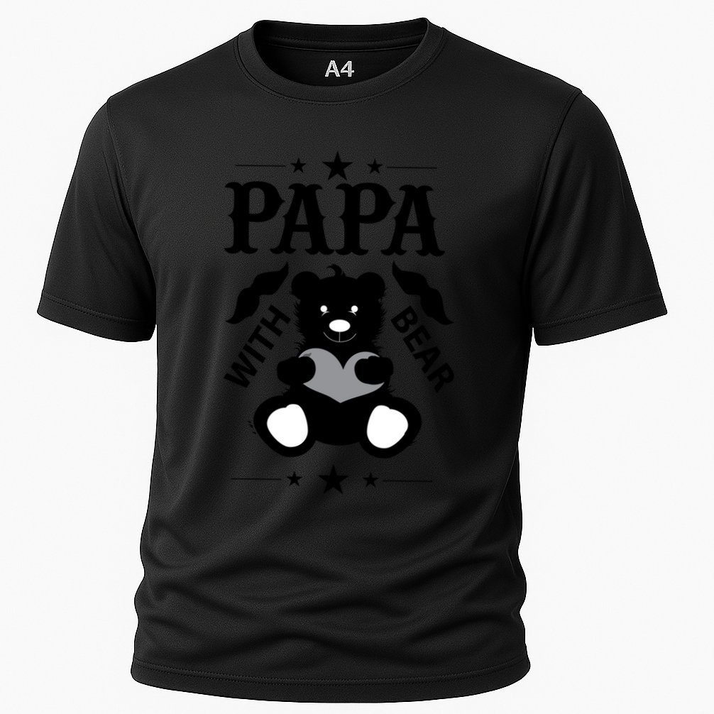 Papa With Bear Gift Cooling Performance Crew T-Shirt