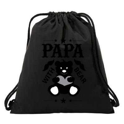 Papa With Bear Gift Drawstring Bag