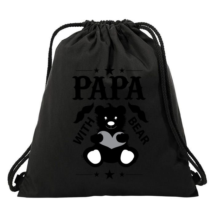 Papa With Bear Gift Drawstring Bag