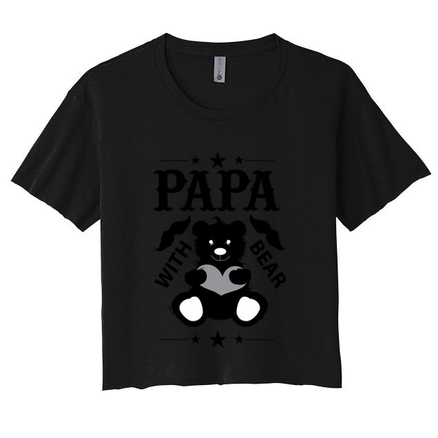 Papa With Bear Gift Crop Top