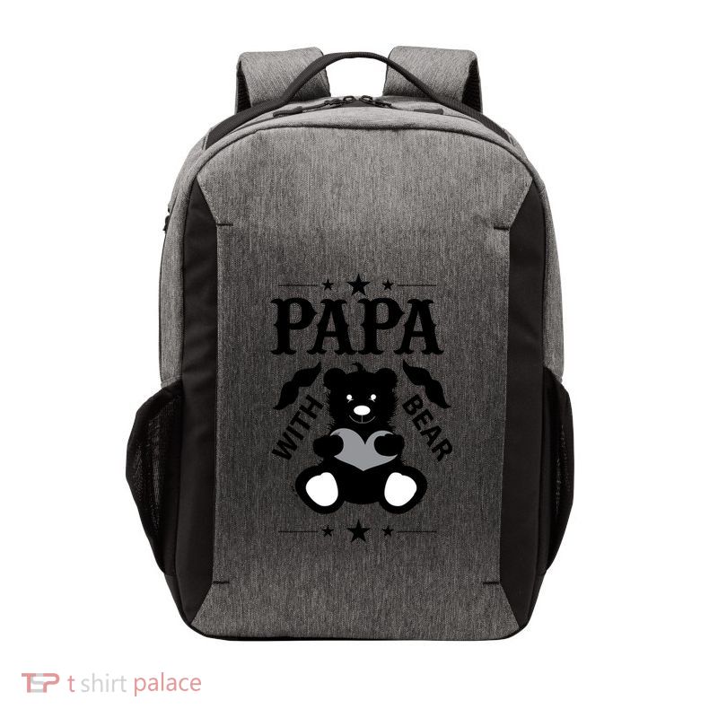 Papa With Bear Gift Vector Backpack