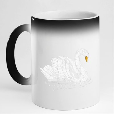 Pretty Wildlife Bird Beautiful Animal Lake Swan 11oz Black Color Changing Mug