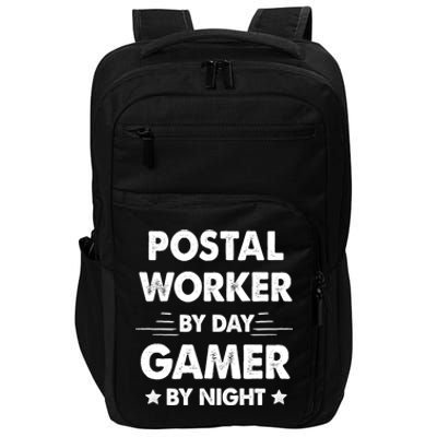 Postal Worker By Day Gamer By Night Great Gift Impact Tech Backpack