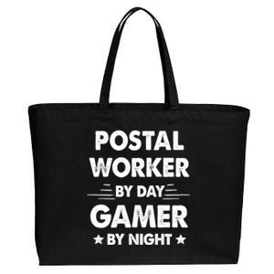 Postal Worker By Day Gamer By Night Great Gift Cotton Canvas Jumbo Tote