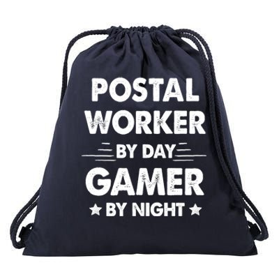 Postal Worker By Day Gamer By Night Great Gift Drawstring Bag