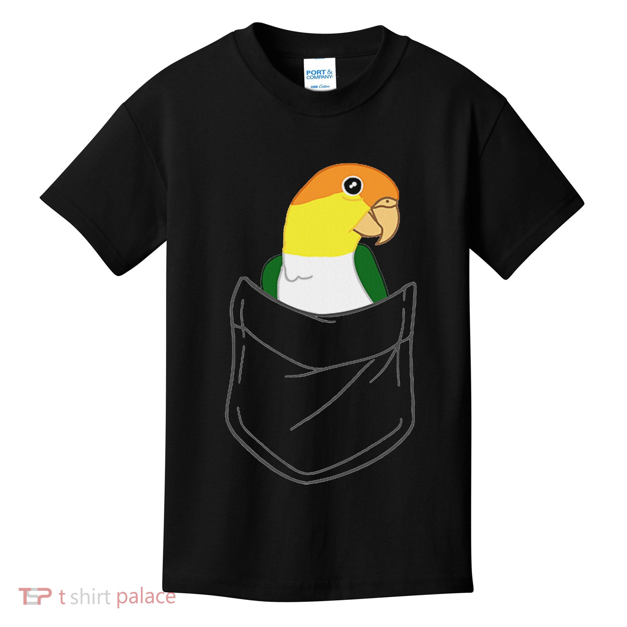Pocket White Bellied Caique Cute Parrot Birb Memes Kids T-Shirt
