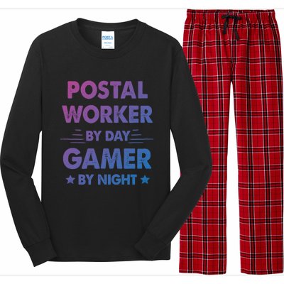 Postal Worker By Day Gamer By Night Great Gift Long Sleeve Pajama Set