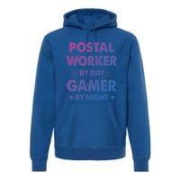 Postal Worker By Day Gamer By Night Great Gift Premium Hoodie