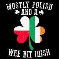 Polish Wee Bit Irish Poland Funny St Patricks Day Stripe Pom Pom Beanie