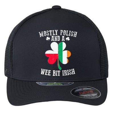 Polish Wee Bit Irish Poland Funny St Patricks Day Flexfit Unipanel Trucker Cap