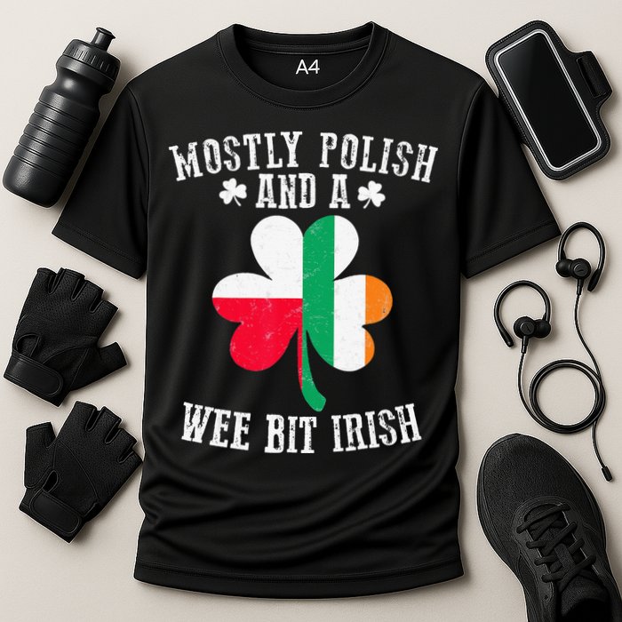 Polish Wee Bit Irish Poland Funny St Patricks Day Performance Shirt