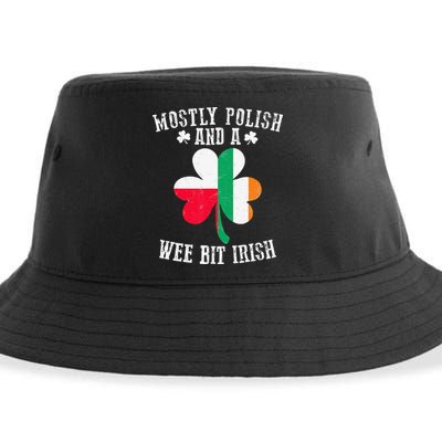 Polish Wee Bit Irish Poland Funny St Patricks Day Sustainable Bucket Hat