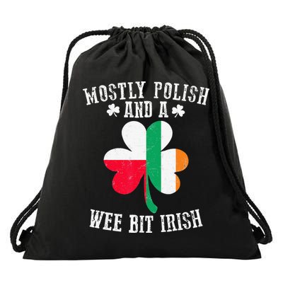 Polish Wee Bit Irish Poland Funny St Patricks Day Drawstring Bag