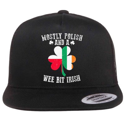 Polish Wee Bit Irish Poland Funny St Patricks Day Flatbill Hat