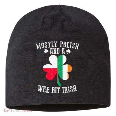 Polish Wee Bit Irish Poland Funny St Patricks Day Sustainable Beanie