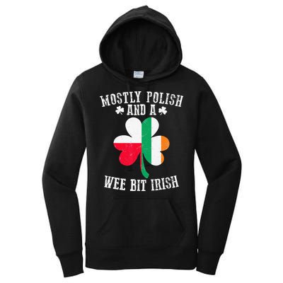 Polish Wee Bit Irish Poland Funny St Patricks Day Women's Pullover Hoodie