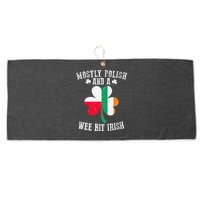 Polish Wee Bit Irish Poland Funny St Patricks Day Large Microfiber Waffle Golf Towel
