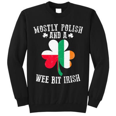 Polish Wee Bit Irish Poland Funny St Patricks Day Tall Sweatshirt