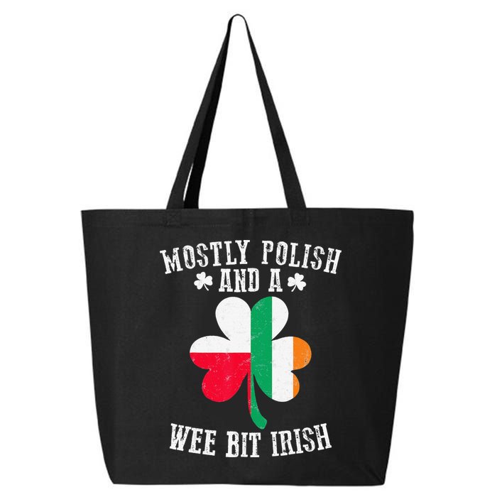 Polish Wee Bit Irish Poland Funny St Patricks Day 25L Jumbo Tote