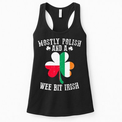 Polish Wee Bit Irish Poland Funny St Patricks Day Womens Tank Top