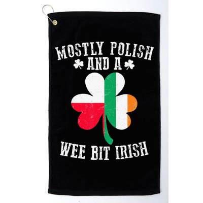 Polish Wee Bit Irish Poland Funny St Patricks Day Golf Towel